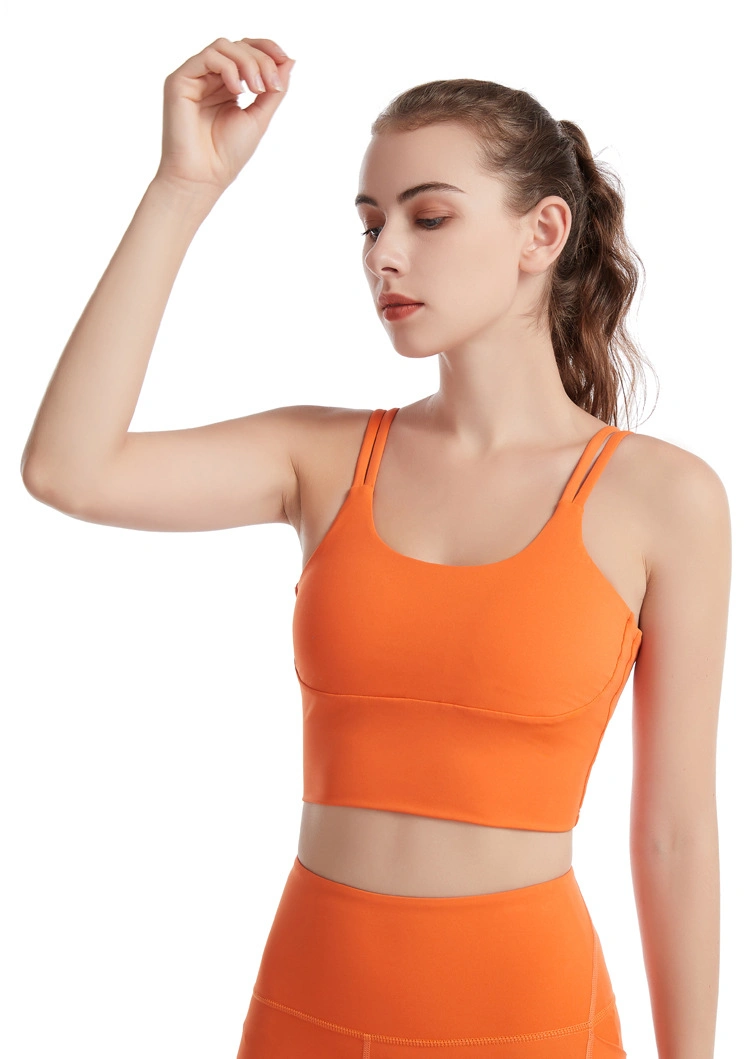 Customize Super Soft Stretch Cross Back Sexy Strappy Gym Workout Top Yoga Fitness Sports Bra for Women